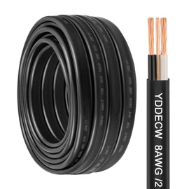 YDDECW 8/2 NM-B Wire with Ground - 50FT Non-Metallic Sheathed Cable 100% Pure Copper 8 AWG 2 Conductor Residential Indoor Wire for Outlets, Switches, Other Loads and Lighting Wiring Projects etc.