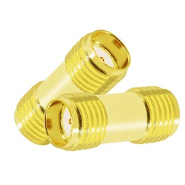 CNARIO SMA Coax Adapter SMA Female to Female Coaxial Connector Gold Plated Connector for WiFi/Antenna/Two-Way Radio/FPV Drone 2PCS