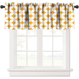 JESTRONRY Abstract Geometric Pattern Window Valance, Modern Mid Century Window Treatment Valances for Bedroom Kitchen Decor with Rod Pocket W54xL18in