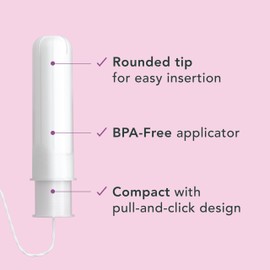 Rael Tampons, Compact Applicator Tampon Made with Organic Cotton, Multipack, Regular and Super Absorbency, BPA-Free, Chlorine-Free, Leak Locker Technology (72 Count, Bundle)