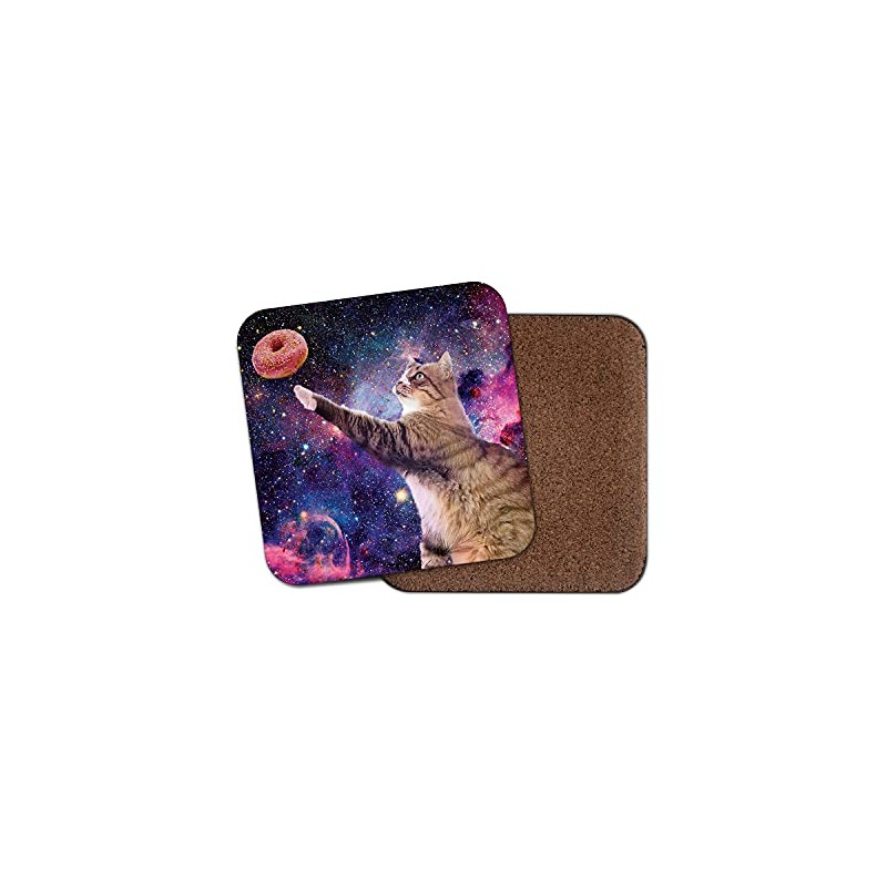 Square Single Coaster - Space Cats Kittens Animals Galaxy Universe