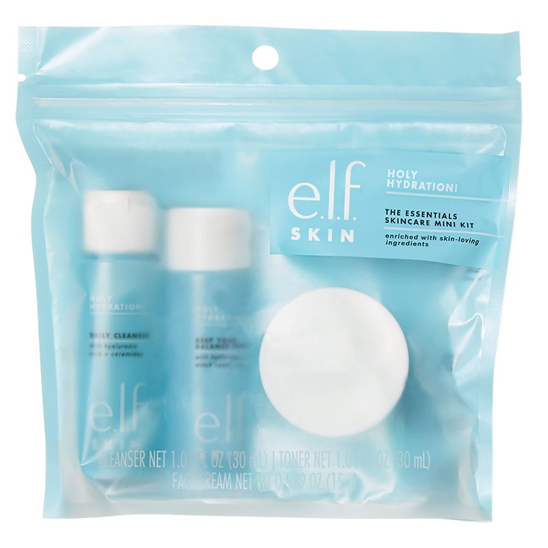 e.l.f. SKIN Holy Hydration! The Essentials Mini Kit, Cleanser, Toner