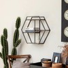Synovana Industrial Style Hexagon-Shaped Wall Shelves, 3 Tier Decorative Floating
