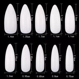 Stiletto 500 PCS FULL COVER STILETTO ALMOND OVAL FALSE FAKE ACRYLIC NAIL TIPS  NAILS USA