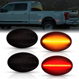 POPMOTORZ 4Pcs LED Fender Side Marker Lights Bed Fender Dual Rear Wheel Marker Lamps Assembly for Ford F350 F450 F550 Super Duty1999-2010 Front/Rear Double Wheel LED Side Marker Lamps Smoked Lens