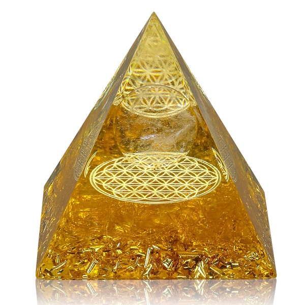 Hopeseed Orgone Crystals Pyramid for Positive Energy Orgonite Citrine Healing