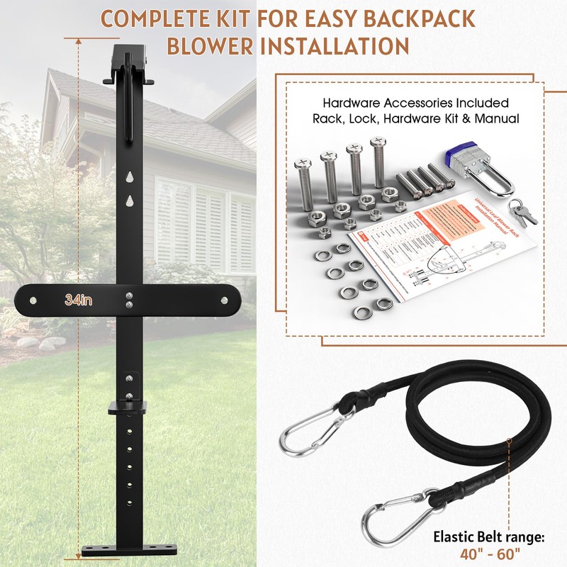 SDSNTE Backpack Blower Rack with Lock for Trailer – Heavy-Duty