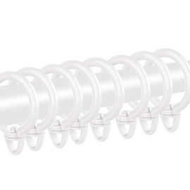 2023 NEW LAZIRO 360° Sliding Ring Curtain Ring, Inner Diameter 1.7 inches (43.8 mm) (Large Size), Easy Installation, Set of 20 (White)