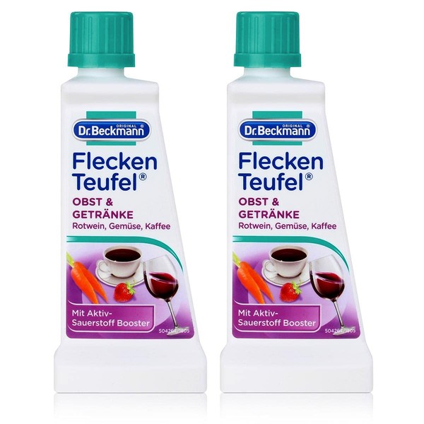 2X Dr. Beckmann Fleckenteufel Obst & Getränke 50 ml - Mit Aktiv-Sauerstoff Booster