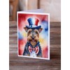 Caroline's Treasures Welsh Terrier Patriotic American Greeting Cards Pack of