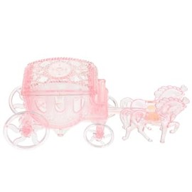Cabilock Decorative Candy Box: Carriage Shaped Wedding Candy Storage Case - Plastic Treat Boxes for Party Supply (Pink)