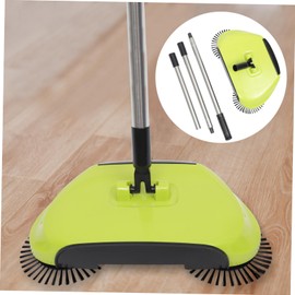 BUTIFULSIC - Barredora de 3 1 empuje, escoba de empuje, escoba de empuje, barredora de piso, escoba y recogedor, barredora de mano y bandeja para el polvo para girar la máquina de limpieza del hogar