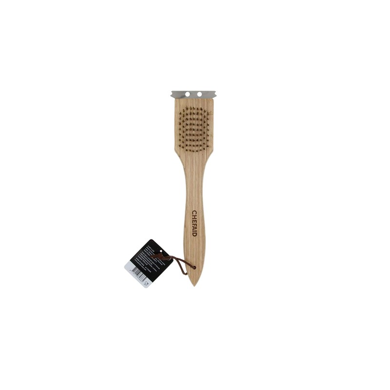 Chef Aid 2 in 1 BBQ Brush with Wooden Handle