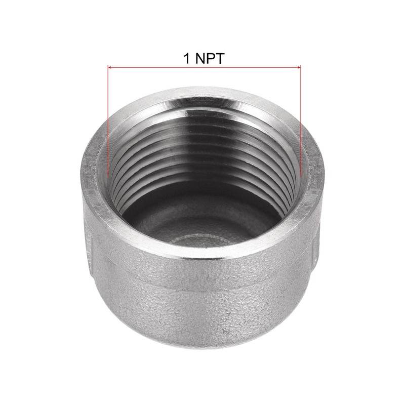sourcing map 304 Stainless Steel Pipe End Cap Fitting 1