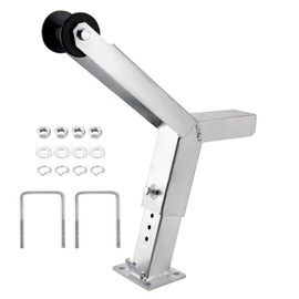 Venussar Adjustable Boat Trailer Winch Stand with Trailer Rollers, Fit 3" W X 4" H Boat Trailer Tongue Stands, Include Mounting U-Bolts