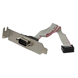 StarTech.com 9 Pin Serial Male to 10 Pin Motherboard Header LP Slot Plate - Serial Panel - DB-9 (M) to 10 pin IDC (F) - 9.1 in - Gray - PLATE9MLP