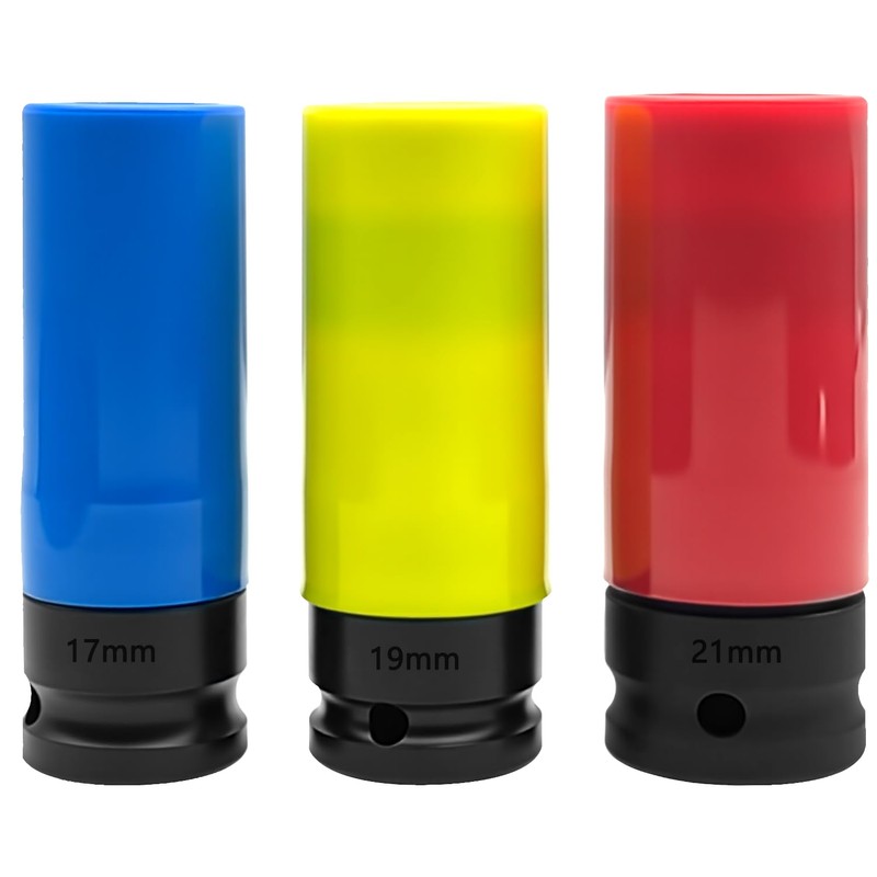 ZKTOOL 3PCS Wheel Protector Impact Socket Set, 1/2 Drive Lug