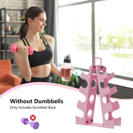 4 Tier Dumbbell Rack Stand Only, EXBTOKA Weight Rack for Home Gym Dumbbells (Dumbbells not Included), Dumbbell Racks with Handle，Metal A-Frame Strength Training Storage Rack for Home Gym Workout