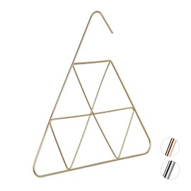 Relaxdays Scarf Hanger, Elegant Design, Hanger for Scarf, Cloth, Accessories, 3 mm Thin, Space-Saving, Metal Hanger, Gold