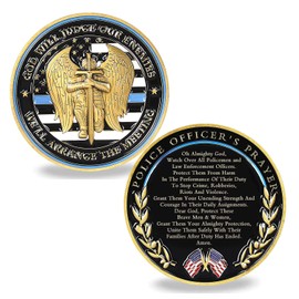Joygulls Saint Michael Police Challenge Coin Law Enforcement Prayer Commemorative Coin