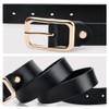 Macoking Women's Belt, Thick, Cowhide Leather, Durable, Golf, Large Size,