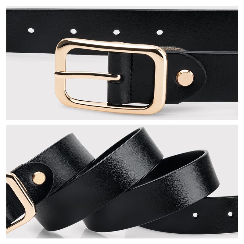 Macoking Women's Belt, Thick, Cowhide Leather, Durable, Golf, Large Size,