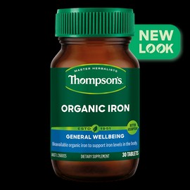 Thompsons Organic Iron 24mg 30 Tablets
