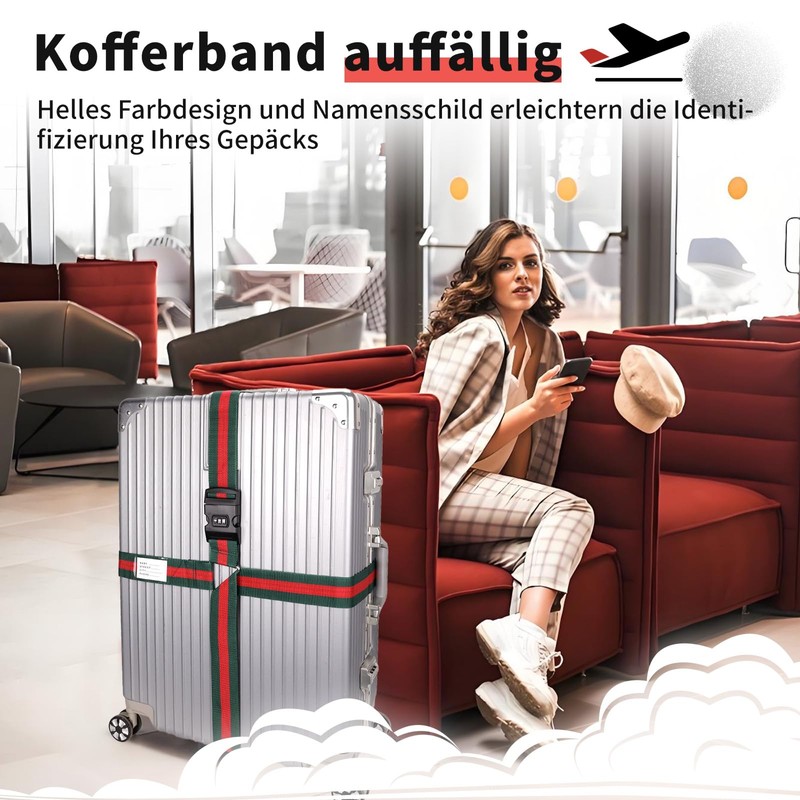 Suitcase Strap with Lock, Cross Suitcase Strap with Combination Lock,