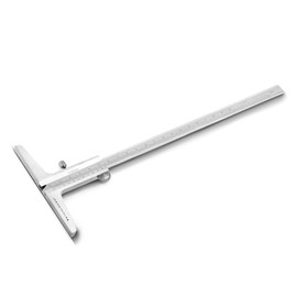 STAHLWERK Depth Calliper 0-200 mm DIN 862 Vernier Calliper / Depth Gauge / Calliper / Measuring Gauge Made of Stainless Steel with High-Quality Faux Leather Case