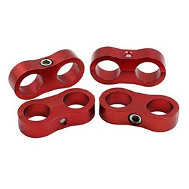 sourcing map AN10 19 mm Red Aluminium Alloy Heating Oil Hose Separator Clamp Adapter Pack of 4