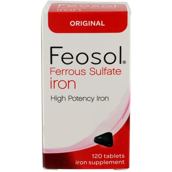 Feosol Original 65 mg High Potency Ferrous Sulfate Iron Supplement 120ct