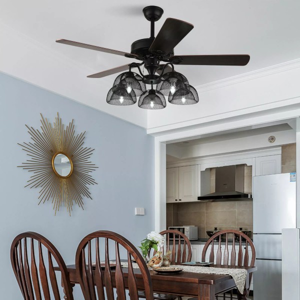 52" Ceiling Fan with Light & Remote Control 3-Speed Fan