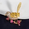 JadeAngel Broche para mujer, diseño de pájaro, gorrión, rosa, flor