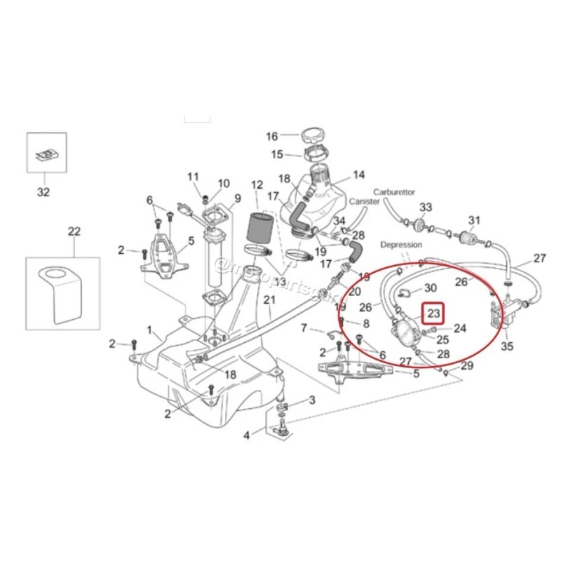 Piaggio (Original OE) CM120901 OEM Fuel Pump Assembly Piaggio BV200