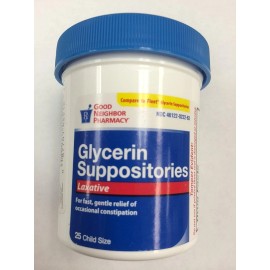 GNP GLYCERIN SUPPOSITORY PEDIATRIC 25CT