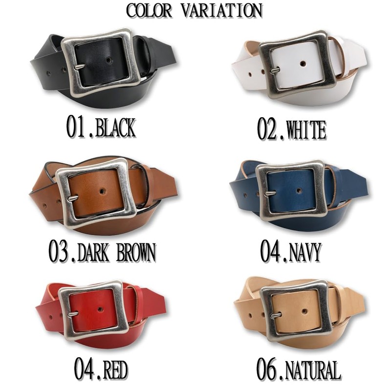 Wing Leather W052 Tochigi Leather Belt, 6 Colors, Genuine Leather,