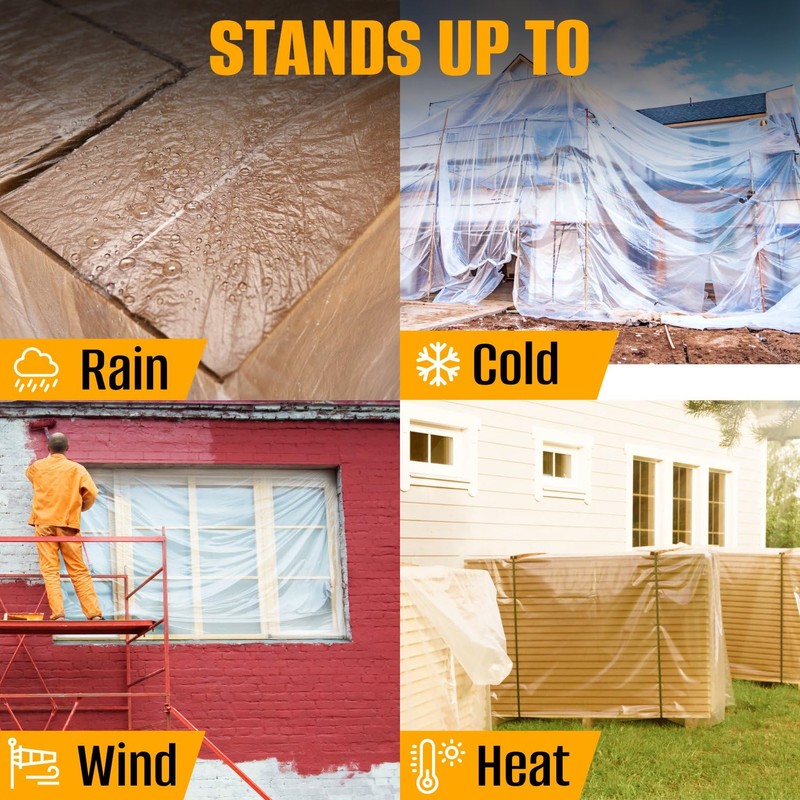 Paclord Flame Retardant Plastic Sheeting 8' x 50' (400 Sq