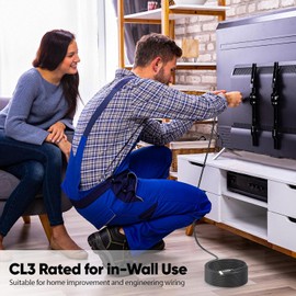 UVOOI 4K HDMI Cable 50FT, Long HDMI Cable 50 FT High Speed HDMI 2.0 Cord (in-Wall CL3 Rated, 4K@60Hz, 2K 1440P, 3D, HDCP2.2, ARC, Ethernet) Compatible for Monitor, Projector, HDTV, Laptop, PC