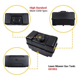 691993 Fuel Tank w/ Shut Off Valve & Fuel Cap 4 Quart | Fit for Briggs & Stratton Lawnmower Remote Mounting, Lawn Garden Equipment Engines, Snow Blower, Tiller, Log Splitter | OE# 691993 493337 490572