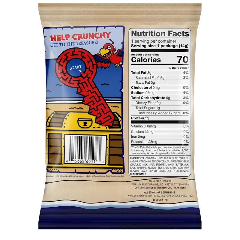 Pirate Booty, Aged White Cheddar Rice and Corn Puffs, 40