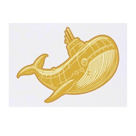 'Yellow Submarine Whale' Temporary Tattoo - Water Resistant, Skin-Safe, Non-Toxic Transfer (TO00085417)