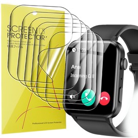 Lamshaw Compatible for IOWODO R30 Pro Smart Watch Screen Protector, [6 Pack] Full Coverage TPU Clear Film Compatible for IOWODO R30 Pro 1.85'' HD Smart Watch (6 Pack)