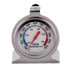 Termómetro de Acero Inoxidable para Horno De Cocina, Mide la Temperatura en Grados Fahrenheit y Centígrados, con Base de Panel y Gancho, Perfecto...  