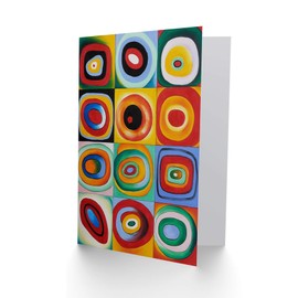 Wee Blue Coo FARBSTUDIE QUADRATE BY WASSILY KANDINSKY ART GREETINGS CARD