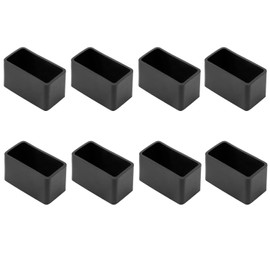 Mtxorvix 8Pcs Rectangle Rubber Furniture Leg Caps (3/4" x 1-1/2"), Vinyl Flexible Chair Leg Caps for Patio Indoor Chair Table Bed, 20 x 40mm (20 * 40)
