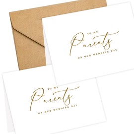 LADY&HOME To My Parents on My Wedding Day Card,Card to Parents,Thank Parents Wedding Day Card (C2:Parents)