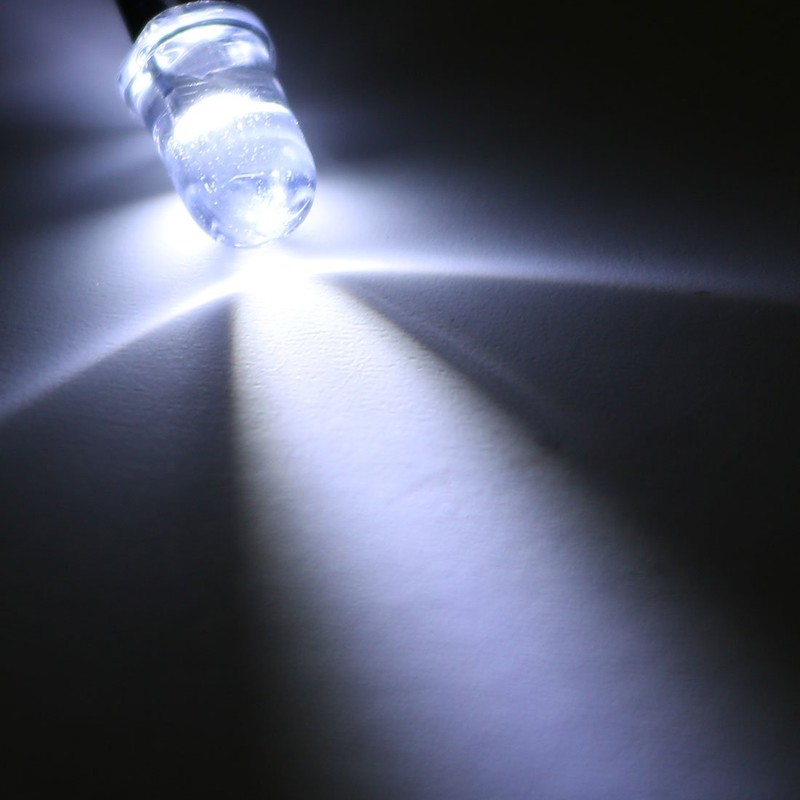 sourcing map 10Pcs 5mm Pre Wired LED, White DC3-6V Clear