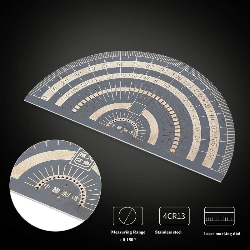 Precision Marking Protractor Protractor Angle Measuring Tool Electroplated Black Stainless