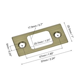 sourcing map 2Pcs Door Strike Plate, 57mm x 25.5mm Stainless Steel Latch Deadbolt Replacement Lock Strike Plate for Door Frame Door Jamb Reinforcement, Bronze