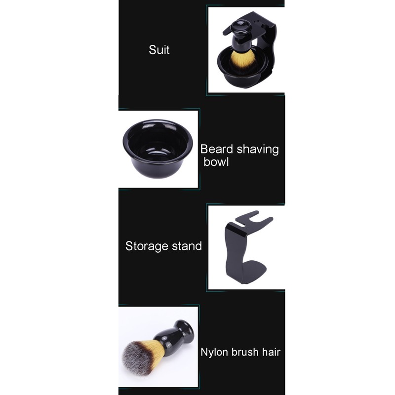 3pcs Shaving Brush Set Beard Shaving Brush Bowl Safety Shaving